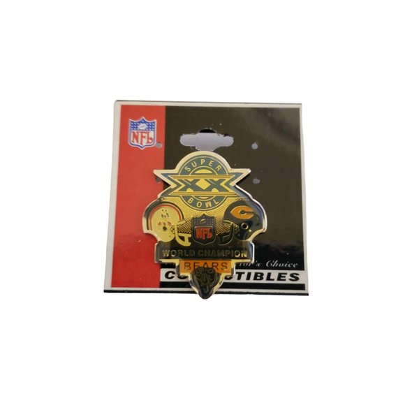1986 NFL SUPER BOWL XX WORLD CHAMPION BEARS vs PATRIOTS PETER DAVID PIN - Picture 6 of 8